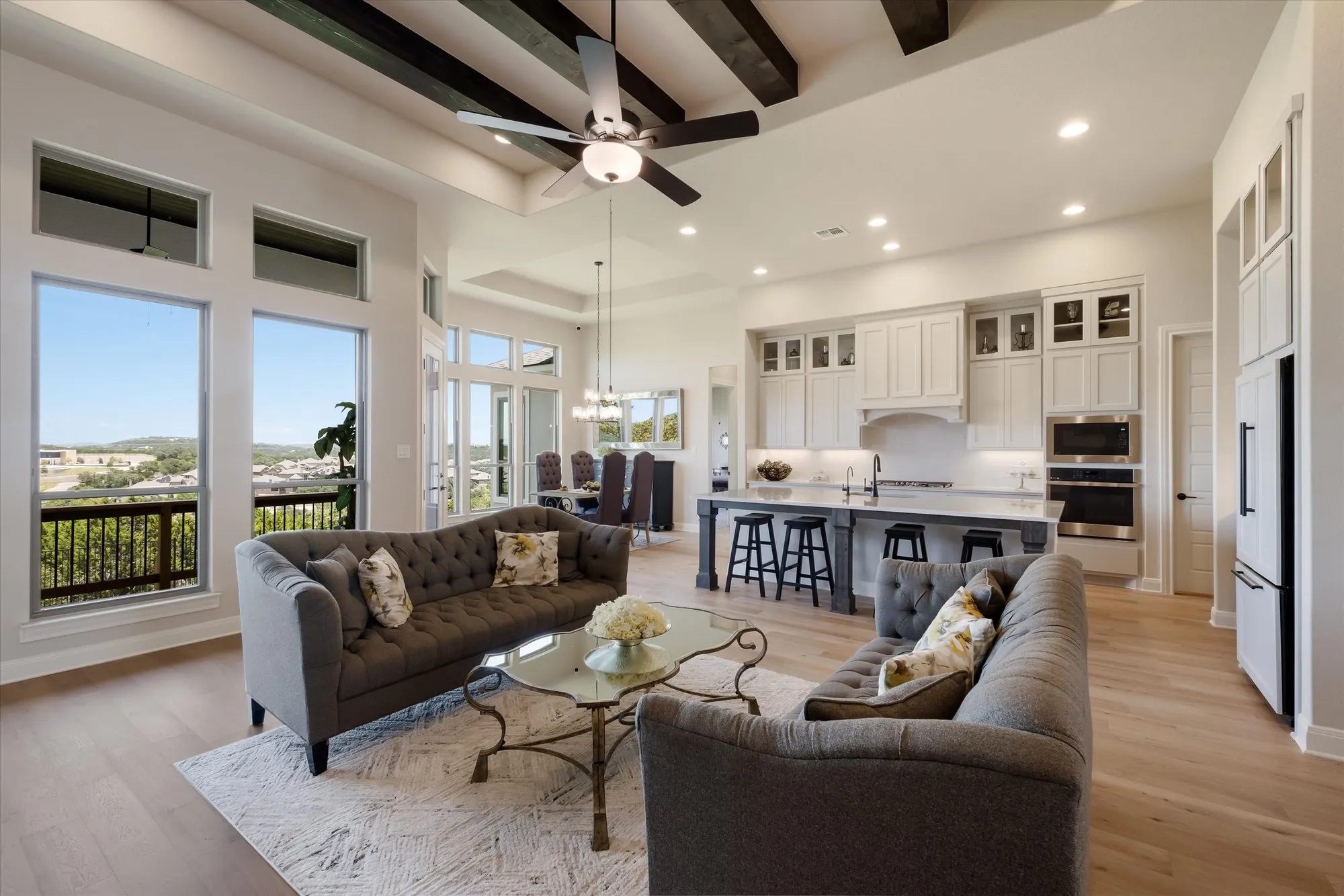 Hill Country Home, open concept living and kitchen